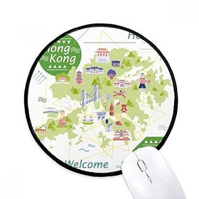 Dıythinker Hello Hong Kong&#039;a Hoş Geldiniz Çin Yuvarlak Kaymaz Mouse Pad