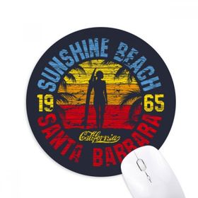 Dıythinker Hindistan Cevizi Ağacı Plaj Desen İllüstrasyon Baskılı Yuvarlak Kaymaz Kauçuk Mouse Pad