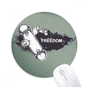 Dıythinker Hip-Hop Özgürlük Kaykay Canavar Desenli Baskılı Yuvarlak Kaymaz Kauçuk Mouse Pad