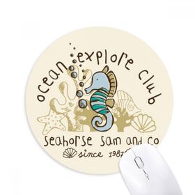 Dıythinker Hippocampus Deniz Yaşamı Çizgi Film Desenli Baskılı Yuvarlak Kaymaz Kauçuk Mouse Pad