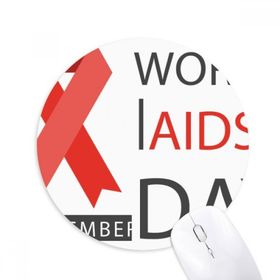 Dıythinker HIV 1 Aralık Dünya AIDS Günü Kırmızı Kurdele Baskılı Yuvarlak Kaymaz Kauçuk Mouse Pad