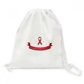 Dıythinker Hiv 1 Aralık Kırmızı Kurdele Aids Day Kanvas İpli Sırt Çantası