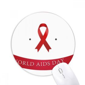 Dıythinker HIV 1 Aralık Kırmızı Kurdele AIDS Gün Baskılı Yuvarlak Kaymaz Kauçuk Mouse Pad