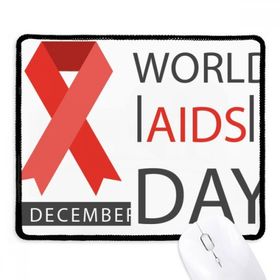 Dıythinker HIV 1st Aralık Dünya AIDS Günü Kırmızı Kurdele Kaymaz Mousepad Oyunu Ofis Siyah Titched Kenarları Hediye