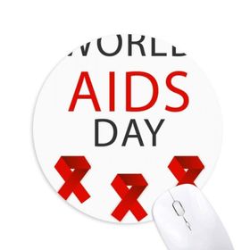Dıythinker HIV Farkındalık AIDS Günü Kırmızı Kurdele Baskılı Yuvarlak Kaymaz Kauçuk Mouse Pad