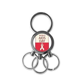 Dıythinker Hiv Farkındalık Kırmızı Kurdele 1 Aralık Dünya Yardımı Günü Dayanaklık Sembolü Metal Anahtarlık