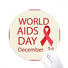 Dıythinker HIV Kırmızı Kurdele 1 Aralık AIDS Günü Baskılı Yuvarlak Kaymaz Kauçuk Mouse Pad