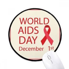 Dıythinker HIV Kırmızı Kurdele 1st Aralık AIDS Günü Yuvarlak Kaymaz Mouse Pad