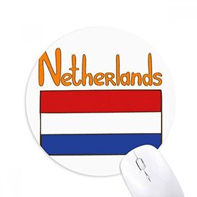 Dıythinker Hollanda Ulusal Bayrak Desenli Baskılı Yuvarlak Kaymaz Kauçuk Mouse Pad