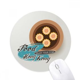 Dıythinker Hong Kong Balık Eti Shaomai Çin Baskılı Yuvarlak Kaymaz Kauçuk Mouse Pad