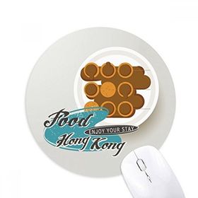 Dıythinker Hong Kong Balık Topu Çin Baskılı Yuvarlak Kaymaz Kauçuk Mouse Pad