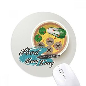 Dıythinker Hong Kong Dim Sum Çin Baskılı Yuvarlak Kaymaz Kauçuk Mouse Pad