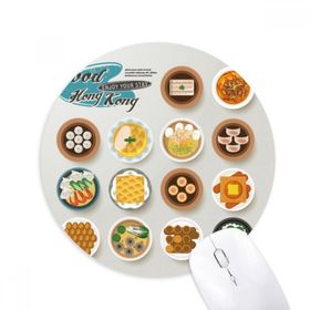 Dıythinker Hong Kong Foodie Çin Baskılı Yuvarlak Kaymaz Kauçuk Mouse Pad