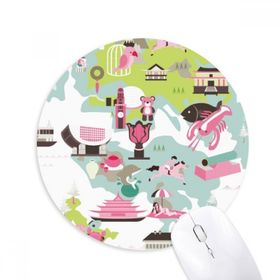 Dıythinker Hong Kong Haritası Ünlü Çin Baskılı Yuvarlak Kaymaz Kauçuk Mouse Pad