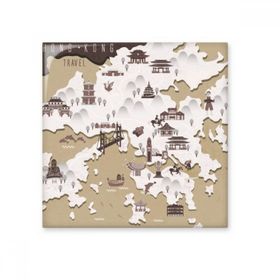 Dıythinker Hong Kong Konum Haritası Çin Seramik 10x10 cm Seramik Karo