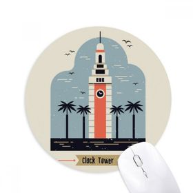 Dıythinker Hong Kong Saat Kulesi Baskılı Yuvarlak Kaymaz Kauçuk Mouse Pad