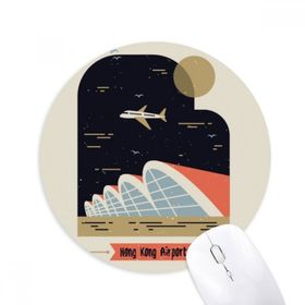 Dıythinker Hong Kong Uluslararası Havaalanı Baskılı Yuvarlak Kaymaz Kauçuk Mouse Pad