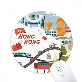 Dıythinker Hong Kong Ünlü Çizgi Film Yerleri Baskılı Yuvarlak Kaymaz Kauçuk Mouse Pad