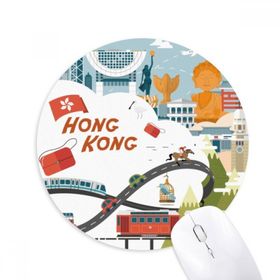 Dıythinker Hong Kong Ünlü Çizgi Film Yerleri Baskılı Yuvarlak Kaymaz Kauçuk Mouse Pad