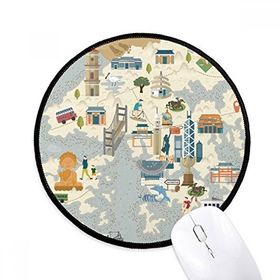Dıythinker Hong Kong Yerel Bisiklet Ziyaret Çin Yuvarlak Kaymaz Mouse Pad