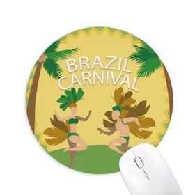 Dıythinker Hula Brazil Karnaval Slogan Brezilya Baskılı Yuvarlak Kaymaz Kauçuk Mouse Pad
