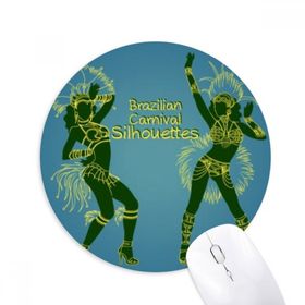 Dıythinker Hula Silüeti Brezilya Brezilya Kültürel Baskılı Yuvarlak Kaymaz Kauçuk Mouse Pad