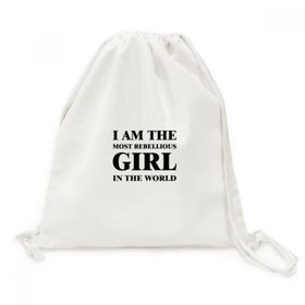 DIYThinker I Am The Rebellious Girl Tuval İpli Sırt Çantası