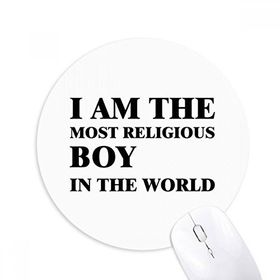 Dıythinker I Am The Religious Boy Baskılı Yuvarlak Kaymaz Kauçuk Mouse Pad