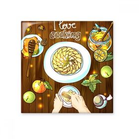 Dıythinker I love cooking Dövülmüş yumurta Bal Seramik 10x10 cm Seramik Karo