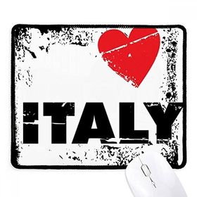 Dıythinker I Love Italy Kelime Aşk Kalp Kare Kaymaz Mouse Pad