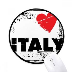 Dıythinker I Love İtalya Kelime Aşk Kalp Kare Yuvarlak Kaymaz Mouse Pad
