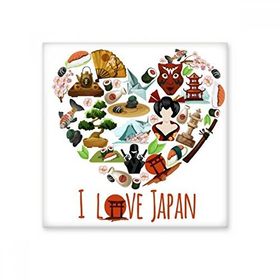 Dıythinker I Love Japan Sushi Sakura İllüstrasyon 10x10 cm Seramik Karo