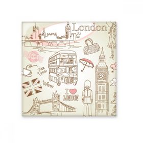 Dıythinker I Love London Britain Big Ben Otobüs 15x15 cm Seramik Karo