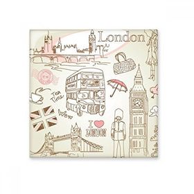 Dıythinker I Love London Britain Big Ben Otobüs 15x15 cm Seramik Karo