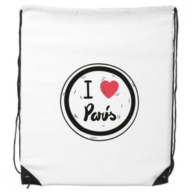 Dıythinker I Love Paris Kelimeler Desenli İpli Sırt Çantası