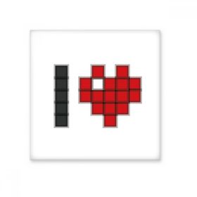 Dıythinker I Love Valentines Pixel Seramik Bisque Fayans 10x10 cm Seramik Karo