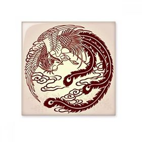 Dıythinker İki Phoenixes Fly Animal Portre Seramik Bisque Fayans 10x10 cm Seramik Karo