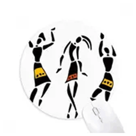 Dıythinker İlkel Afrika Aborijin Siyah Totemler Dans Yuvarlak Kaymaz Kauçuk Mouse Pad