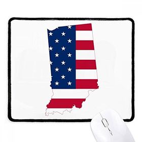 Dıythinker Illinois ABD Haritası Yıldız Çizgili Bayrak Şekli Kaymaz Mouse Pad