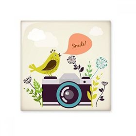Dıythinker İllüstrasyon Kuş Tebrik Kamera Seramik 10x10 cm Seramik Karo