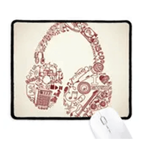 Dıythinker İllüstrasyon Müzik Kulaklık Deseni Kaymaz Mouse Pad