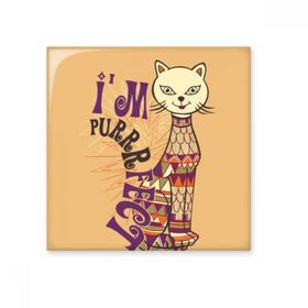 Dıythinker Im Perfect Slogan Renkli Kedi Koruyucu Hayvan Hayvan Hayvan Sevgili Seramik Dekorasyon 10x10 cm Seramik Karo