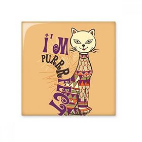 Dıythinker Im Perfect Slogan Renkli Kedi Koruyucu Hayvan Hayvan Hayvan Sevgili Seramik Dekorasyon 10x10 cm Seramik Karo