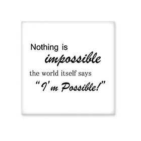 Dıythinker Impossible Possible Quote Seramik Bisque Fayans 10x10 cm Seramik Karo