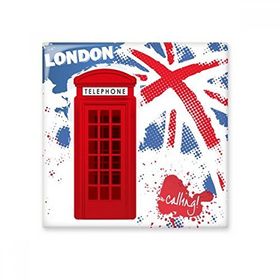 Dıythinker İngiltere İngiltere Londra Bayrağı Kırmızı Telefon Kabini 15x15 cm Seramik Karo