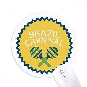 Dıythinker Instrument Celebrate Brazil Karnaval Baskılı Yuvarlak Kaymaz Kauçuk Mouse Pad