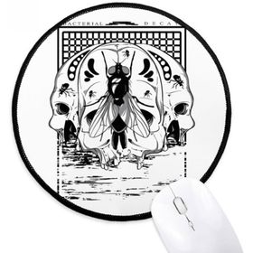 Dıythinker İskelet Karasineği Dekorasyon Desen Yuvarlak Kaymaz Mouse Pad