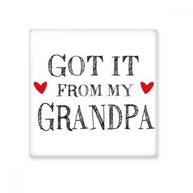 Dıythinker it From My Grandpa Grandchildren Grandfather Hediye Seramik Bisque Fayans Dekorasyon 10x10 cm Seramik Karo
