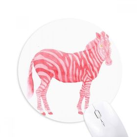 Dıythinker IUCN Tehlikeli Hayvanlar Kırmızı Zebra Baskılı Yuvarlak Kaymaz Kauçuk Mouse Pad