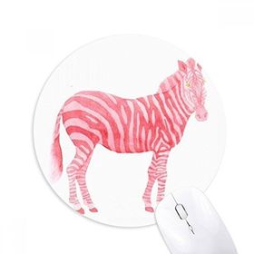 Dıythinker IUCN Tehlikeli Hayvanlar Kırmızı Zebra Baskılı Yuvarlak Kaymaz Kauçuk Mouse Pad